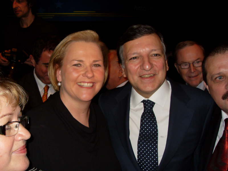 Pernille Høxbro og hendes portugisiske partifælle, EU-kommissionens formand, José Manuel Barroso